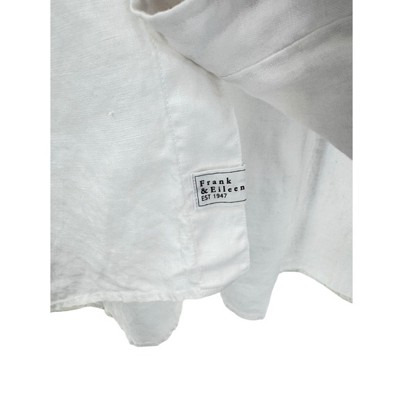 Frank & Eileen MacKenzie Button Up Shirt in White Linen Coastal Boho One Size‎ - Picture 7 of 10